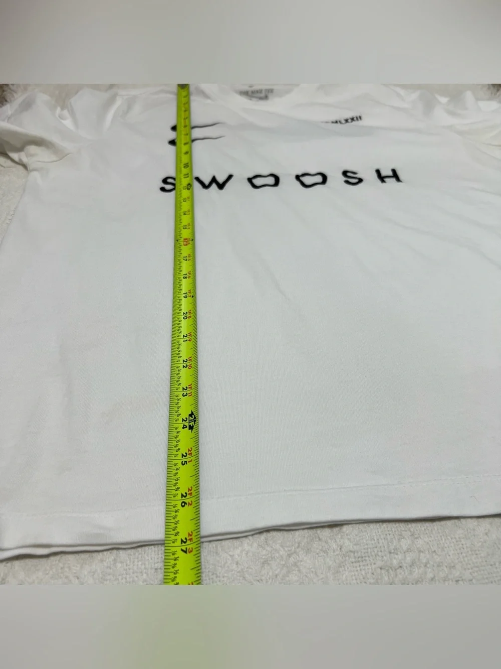 Nike Sportswear Dual Swoosh Pack White Cotton Tee Black Logo Men's Large